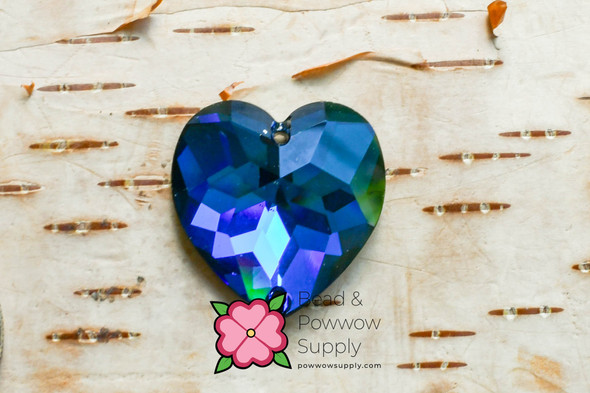 Swarovski 3285 Heart 24mm Bermuda Blue Sew-on (sold invidually)