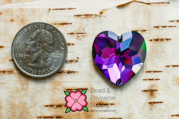 Swarovski 3285 Heart 24mm Heliotrope Sew-on (sold invidually)