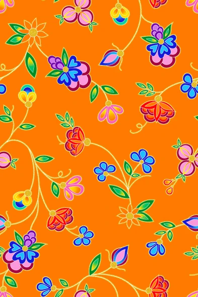 Koko Blooms Orange - 100% Cotton Fabric