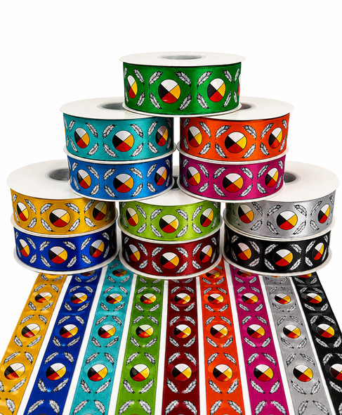 Medicine Wheel 1.5" Ribbon - sold by the yard