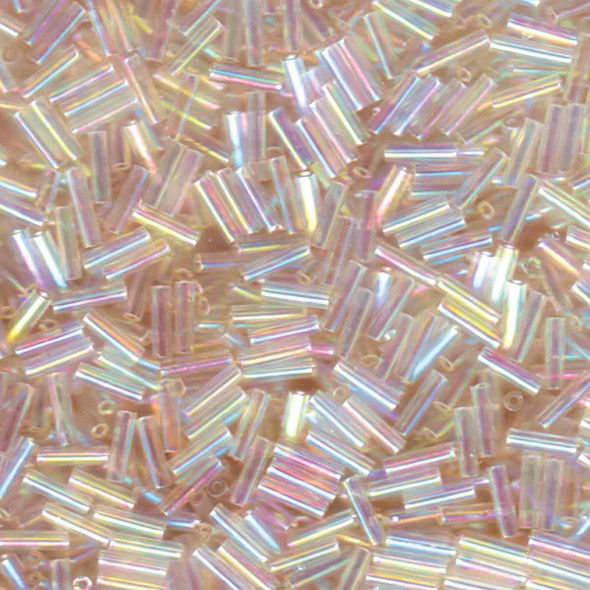 Miyuki #2 (6mm) Bugle Beads Crystal Ivory Gold Luster