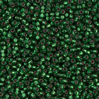 Miyuki 11/0 Seed Beads Silver Lined Leaf Green