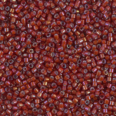 11/0 Delica Beads White Lined Root Beer AB