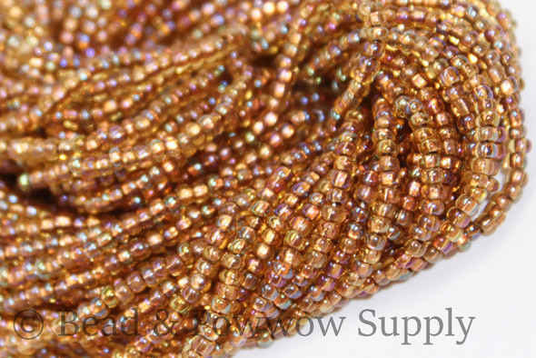 11/0 Seed Beads Light Topaz Copper Lined AB