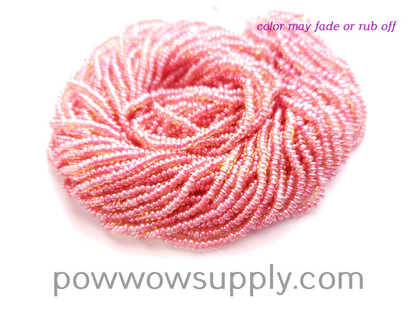 11/0 Seed Beads Topaz Pink Lined