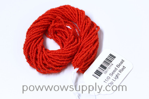13/0 Seed Beads Opaque Light Red