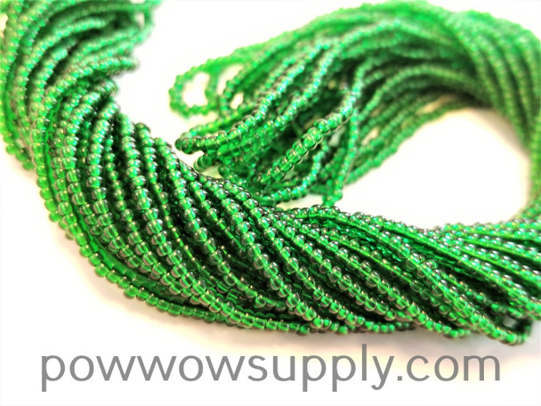 12/0 Seed Beads Transparent Medium Green