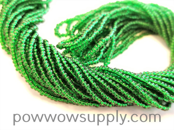 10/0 Seed Beads Transparent Medium Green