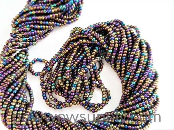 11/0 Seed Beads Metallic Iris Black