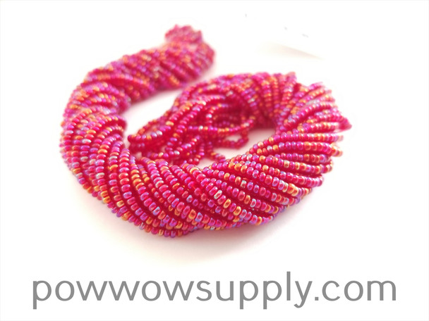 11/0 Seed Beads Transparent AB Dark Red