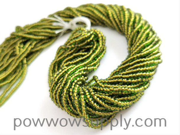 11/0 Seed Beads Green-Copper Lined