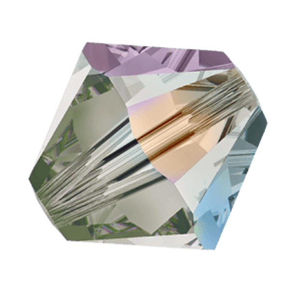 6mm Preciosa Crystal Bicones Black Diamond AB