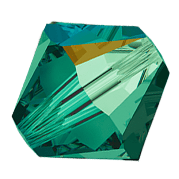 6mm Preciosa Crystal Bicones Emerald AB
