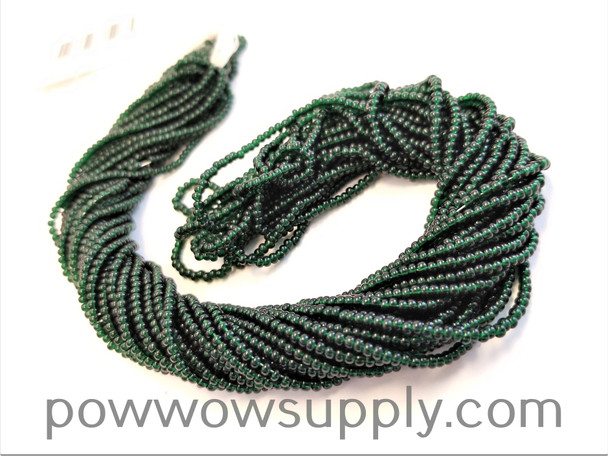 12/0 Seed Beads Transparent Dark Green