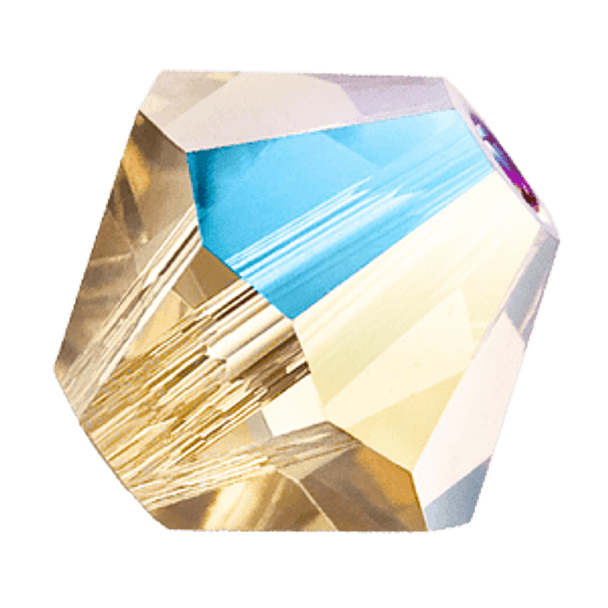 6mm Preciosa Crystal Bicones Light Colorado Topaz Glitter