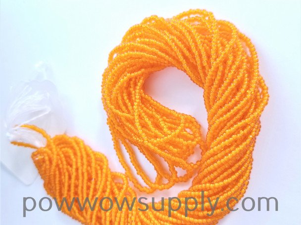 11/0 Seed Beads White Lined Orange