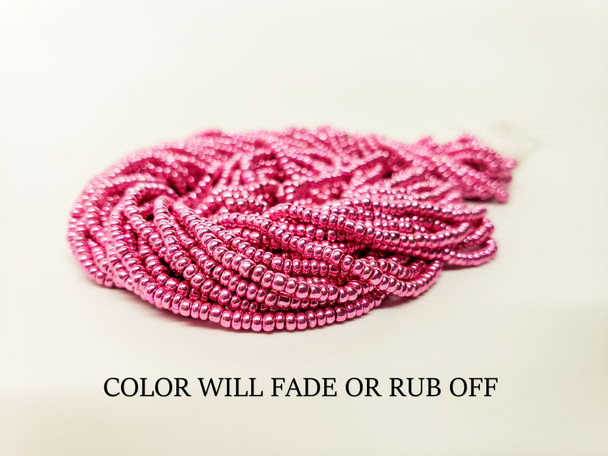 11/0 Seed Beads Metallic Pink (Dyed)