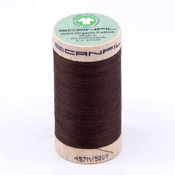 Scanfil Organic Cotton Spool 50/2 WT 500 Yard Coffee Liqueur 4864