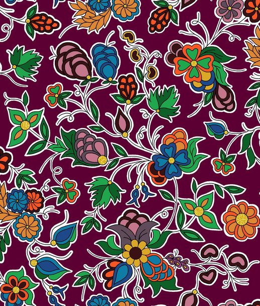 Family Blooms Metallic Burgundy