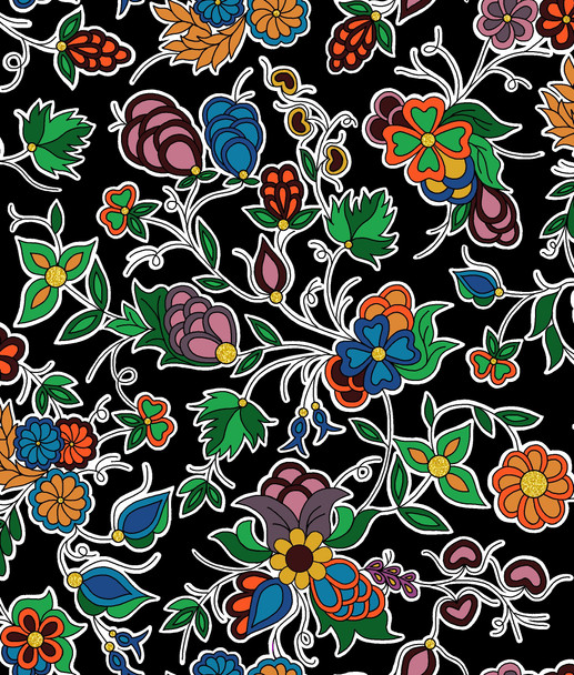 Family Blooms Metallic Black