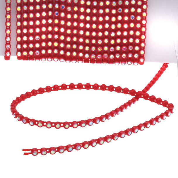SS6 Rhinestone Banding 10 Yard Card - Red