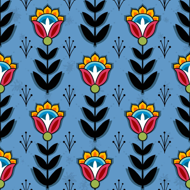 Shannon Gustafson SG8 Native Floral Blue - 100% Cotton Fabric