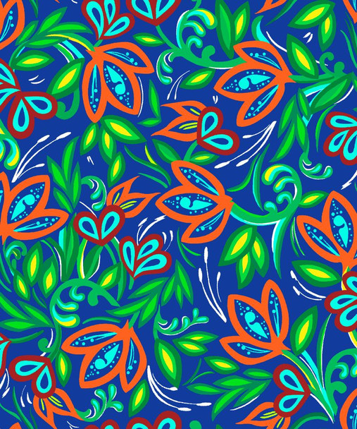 Echoes of the Moon Floral Blue - 100% Cotton Fabric