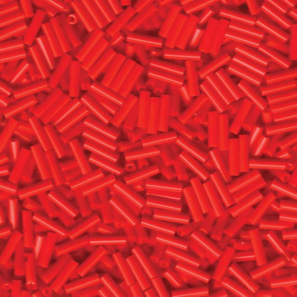 Miyuki #2 (6mm) Bugle Beads Opaque Red