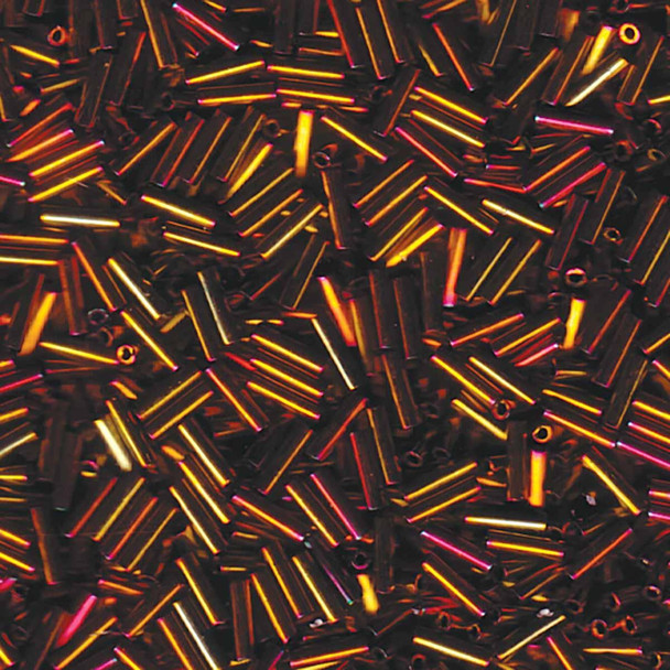 Miyuki #2 (6mm) Bugle Beads Metallic Gold Iris