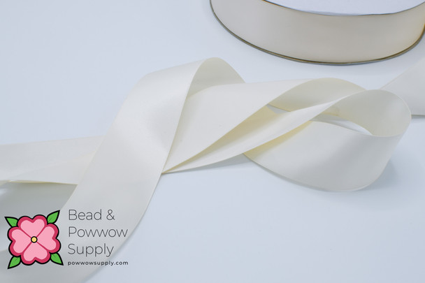Double Face Satin Ribbon Ivory - sold by the yard