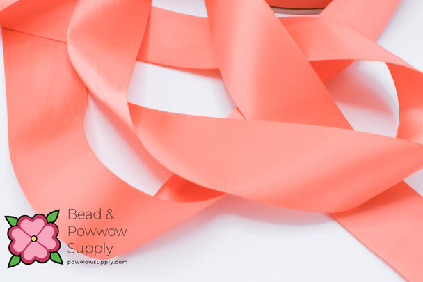 Double Face Satin Ribbon Coral - sold by the yard