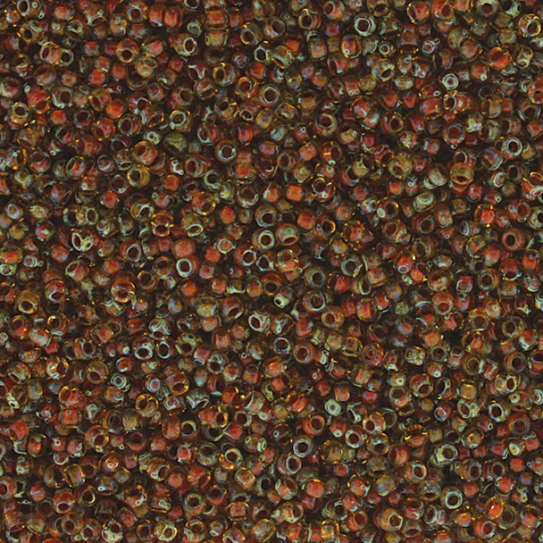 Miyuki 11/0 Seed Beads Picasso Saffron Transparent