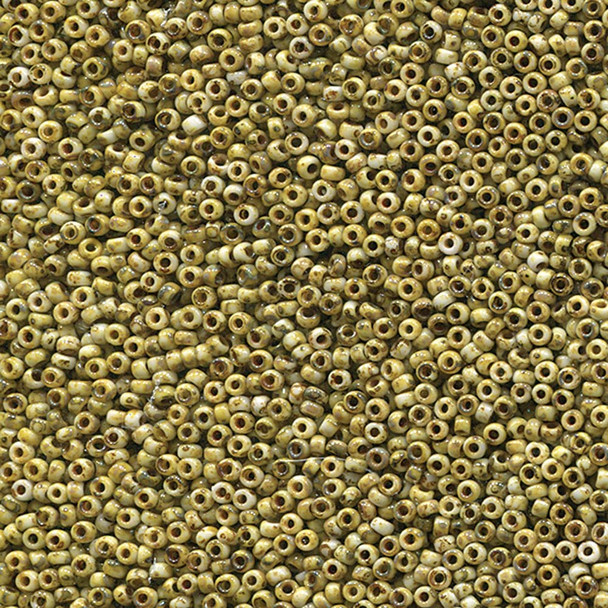 Miyuki 11/0 Seed Beads Picasso Canary Yellow Matte