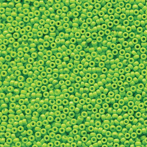 Miyuki 11/0 Seed Beads Duracoat Opaque Dyed Neon Green