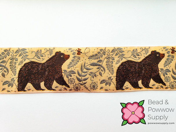 Kafka Bear Ribbon Dark Brown Bear on Cream