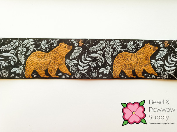 Kafka Bear Ribbon Light Brown Bear on Black 