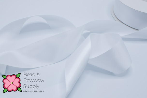 7/8" Double Face Satin Ribbon White - sold by the yard