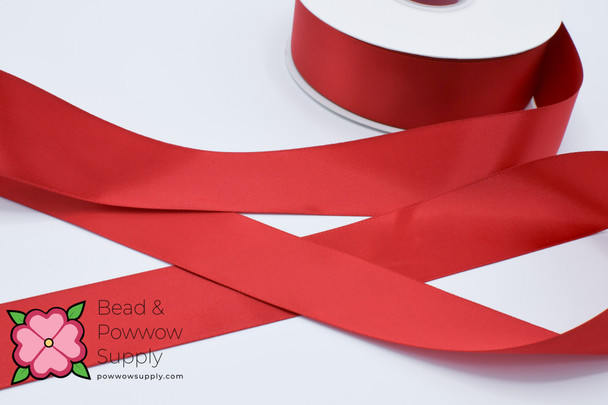 7/8" Double Face Satin Ribbon Stem Red - sold by the yard