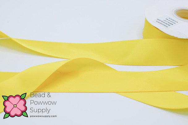 7/8" Double Face Satin Ribbon Yellow - sold by the yard