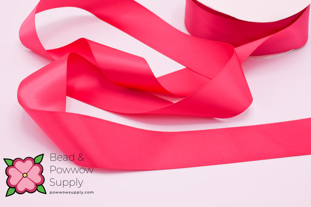 7/8" Double Face Satin Ribbon Shocking Pink - sold by the yard