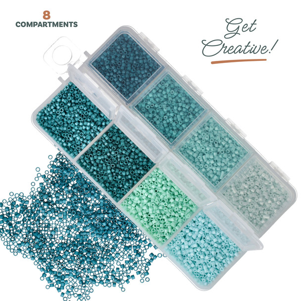 11/0 Linea Beads Mix Turquoise Twist - 8 colors, 6 grams each