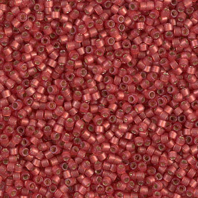 11/0 Delica Bead Silver Lined Duracoat Semi-Frosted Light Watermelon
