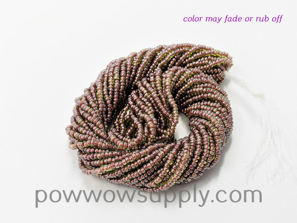 11/0 Seed Beads Lime Red Lined