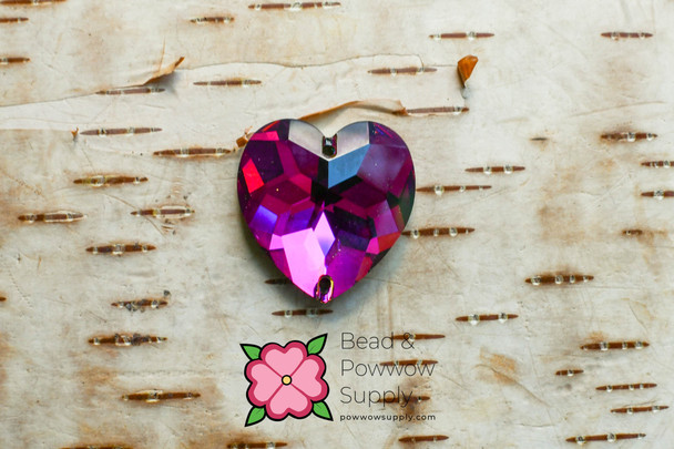 Swarovski 3285 Heart 24mm Medium Vitrail Sew-on (sold invidually)