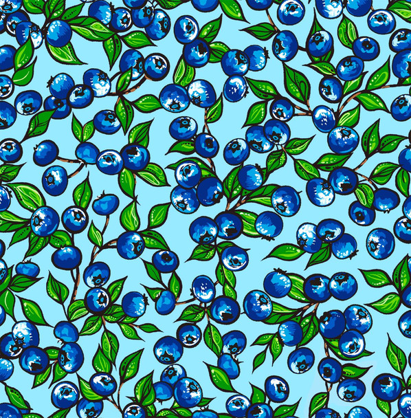 Blueberry by Carla Joseph Powder Blue  - 100% Cotton Fabric