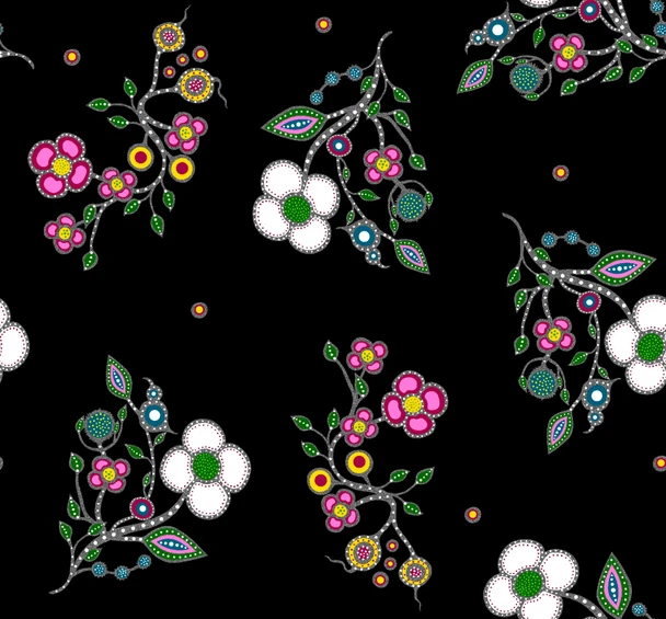 Mother Earth Floral Black  - 100% Cotton Fabric