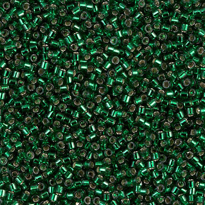 11/0 Delica Beads Silver Lined Green