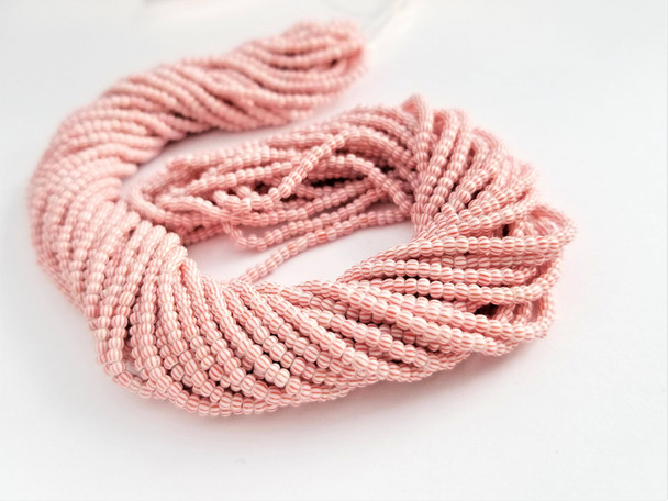 11/0 Seed Beads Striped Red-White Multi Stripe