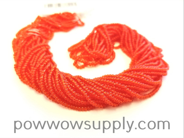 13/0 Seed Beads Transparent Light Red