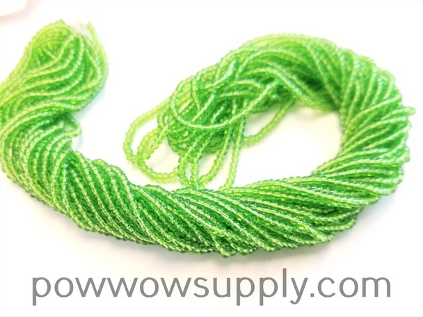 11/0 Seed Beads Transparent Light Green